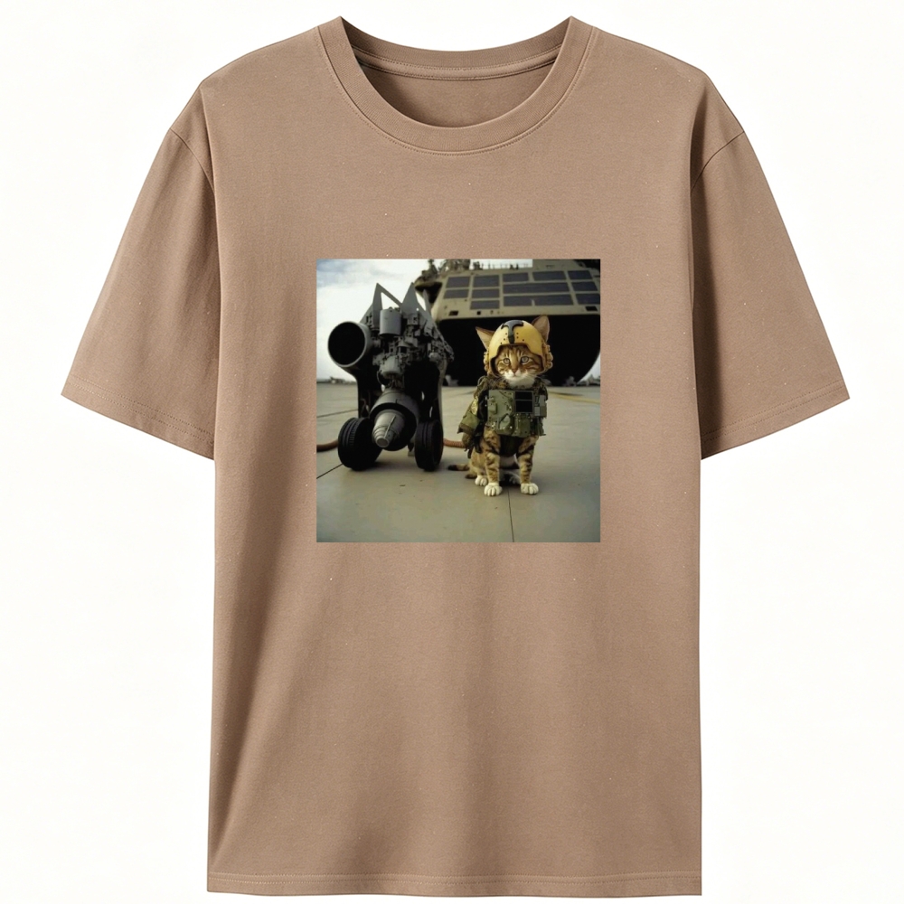 Carrier Missile Meow Retro Designed for Women - Slim Fit Cotton Tee