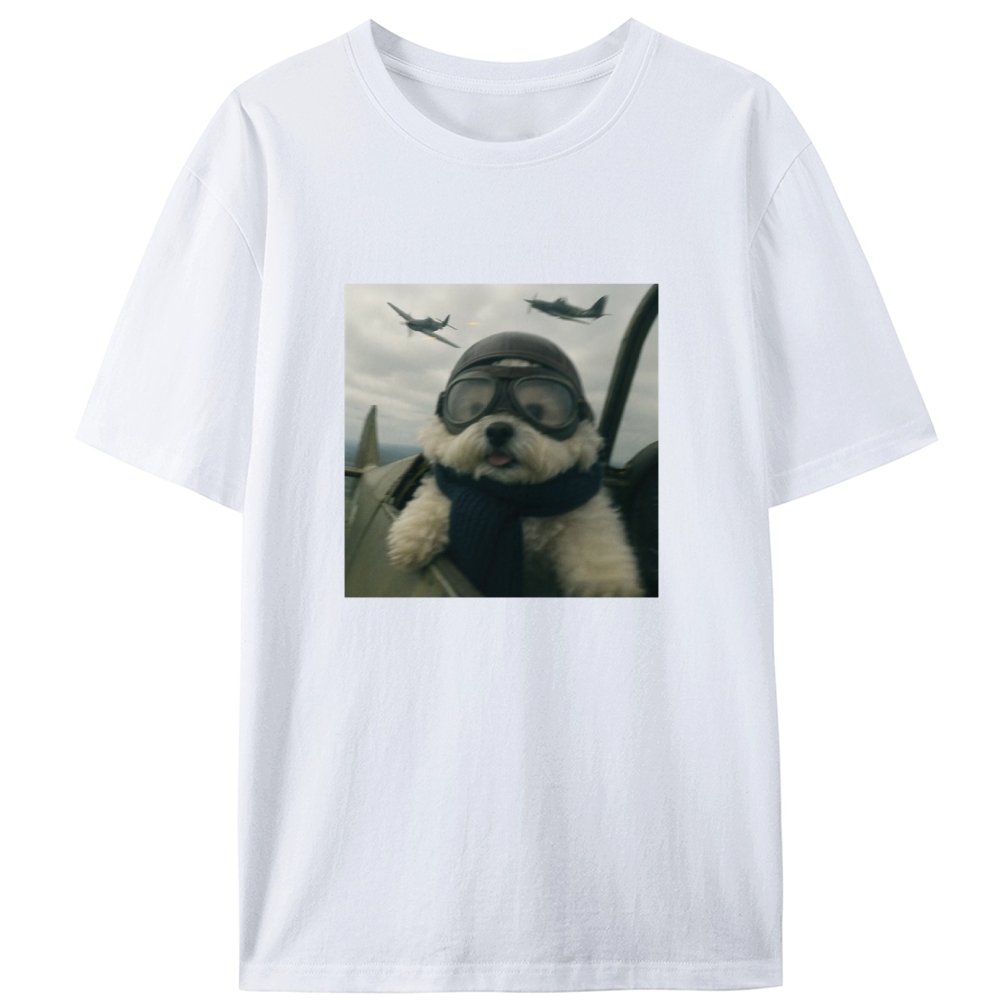 Air Force Ace Pup Retro Designed for Women - Slim Fit Cotton Tee