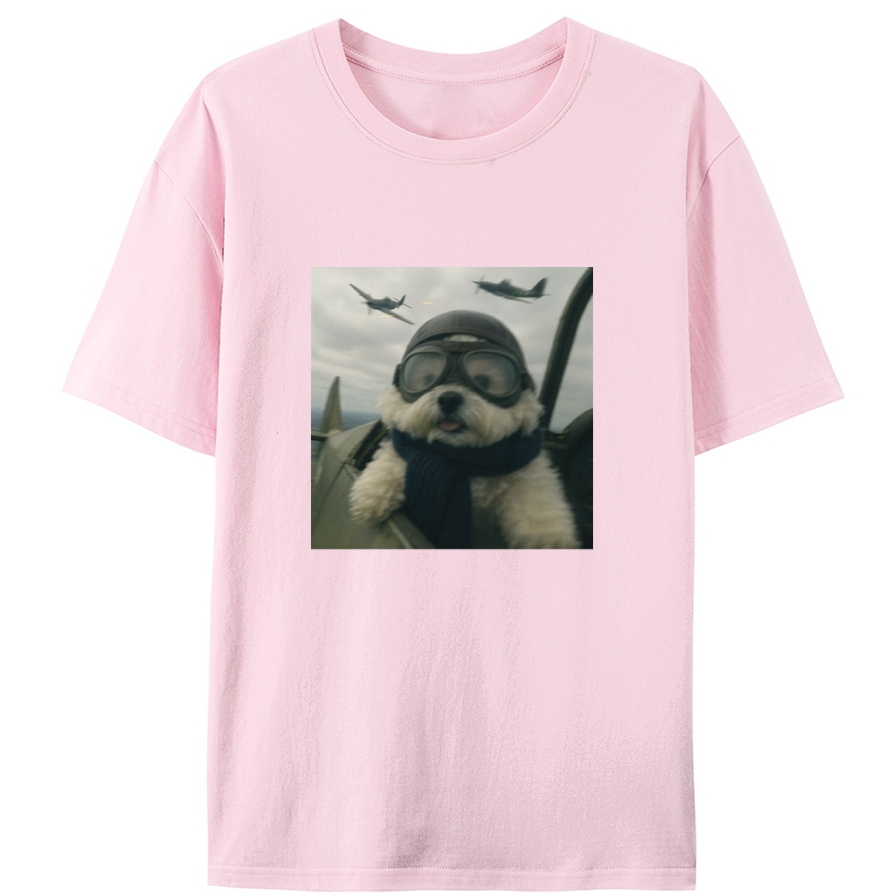 Air Force Ace Pup Retro Designed for Women - Slim Fit Cotton Tee