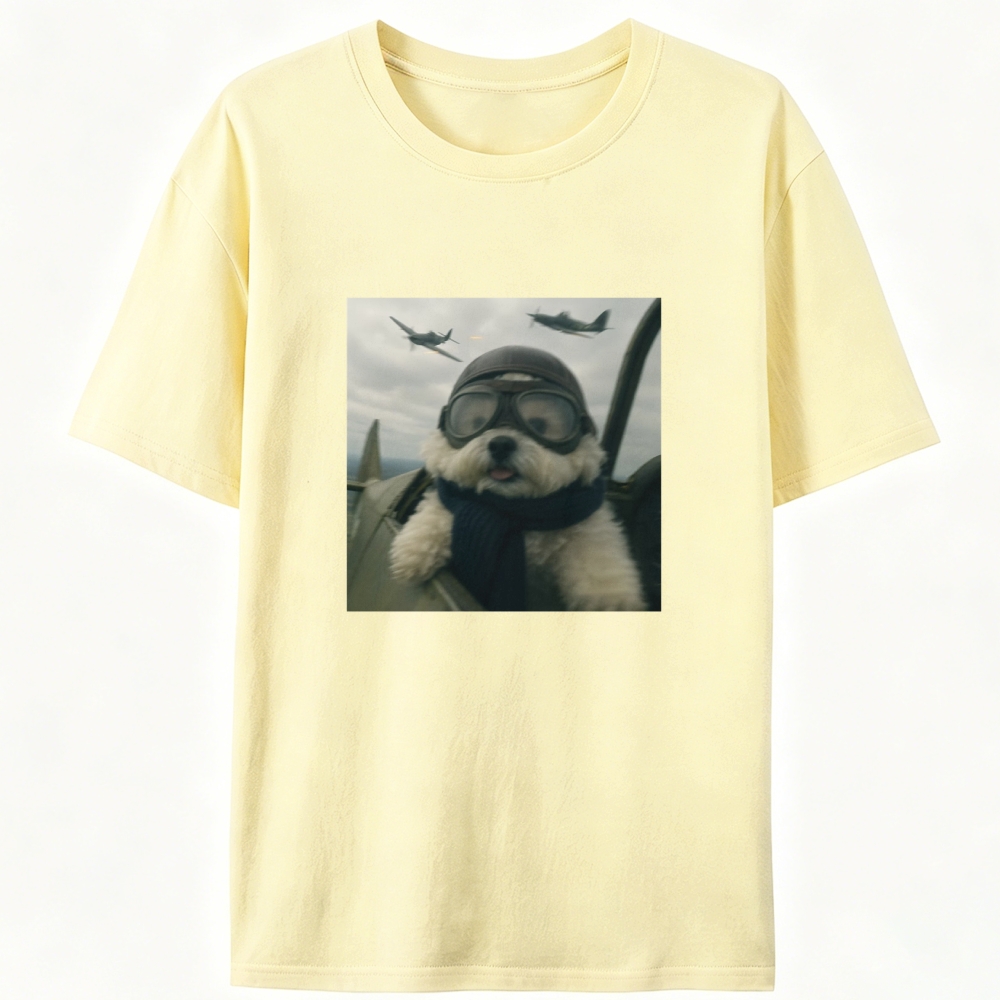 Air Force Ace Pup Retro Designed for Women - Slim Fit Cotton Tee