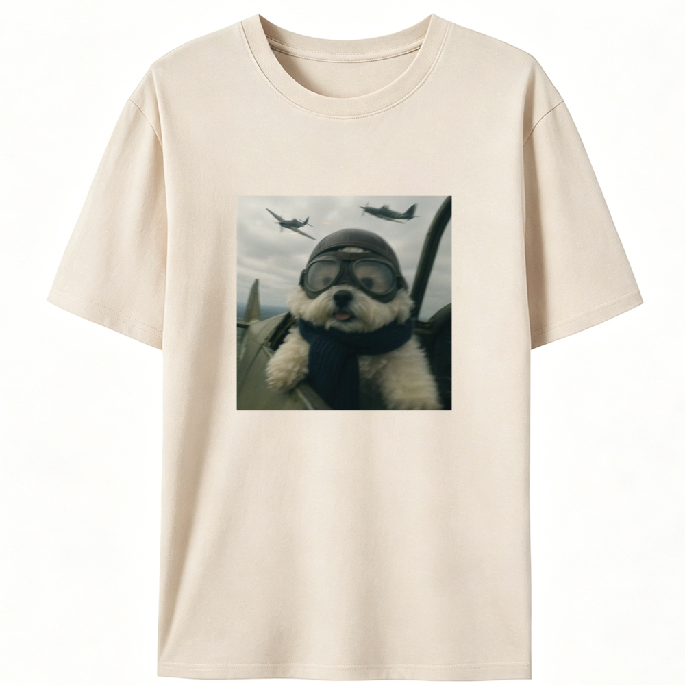 Air Force Ace Pup Retro Designed for Women - Slim Fit Cotton Tee
