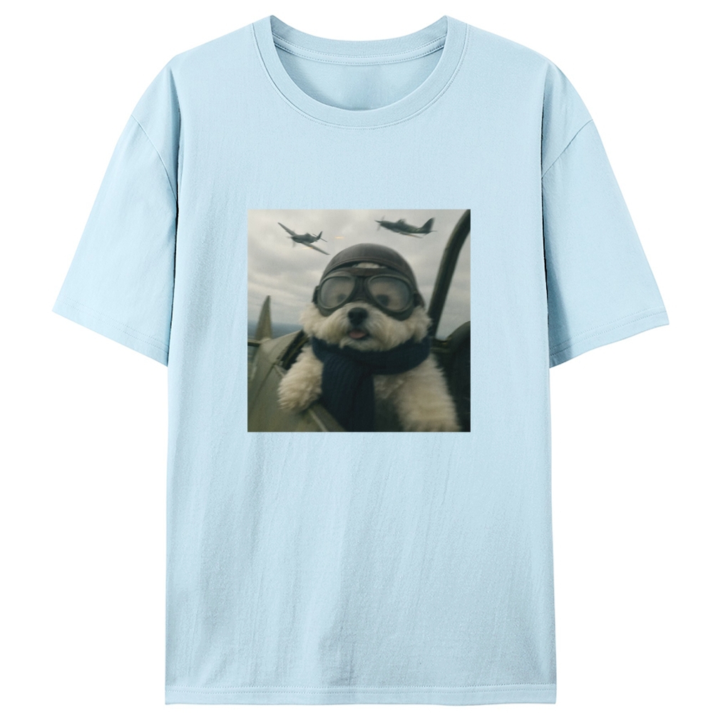 Air Force Ace Pup Retro Designed for Women - Slim Fit Cotton Tee