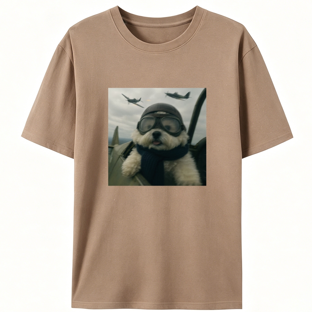 Air Force Ace Pup Retro Designed for Women - Slim Fit Cotton Tee