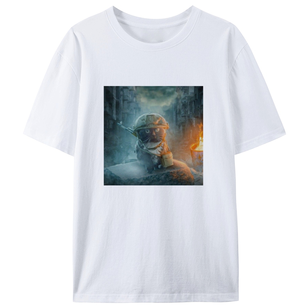 Warzone Smoke Cat Retro Designed for Women - Slim Fit Cotton Tee