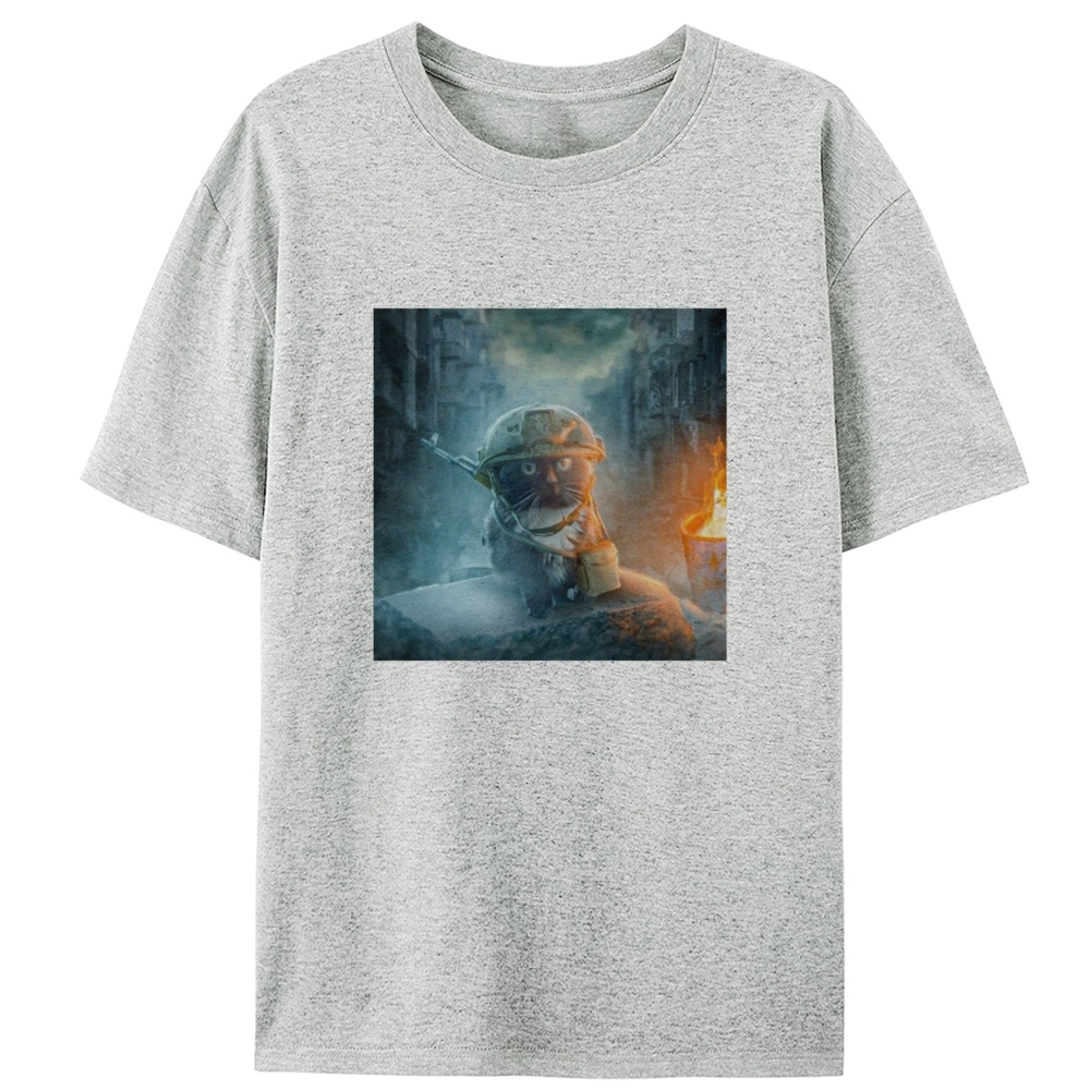 Warzone Smoke Cat Retro Designed for Women - Slim Fit Cotton Tee
