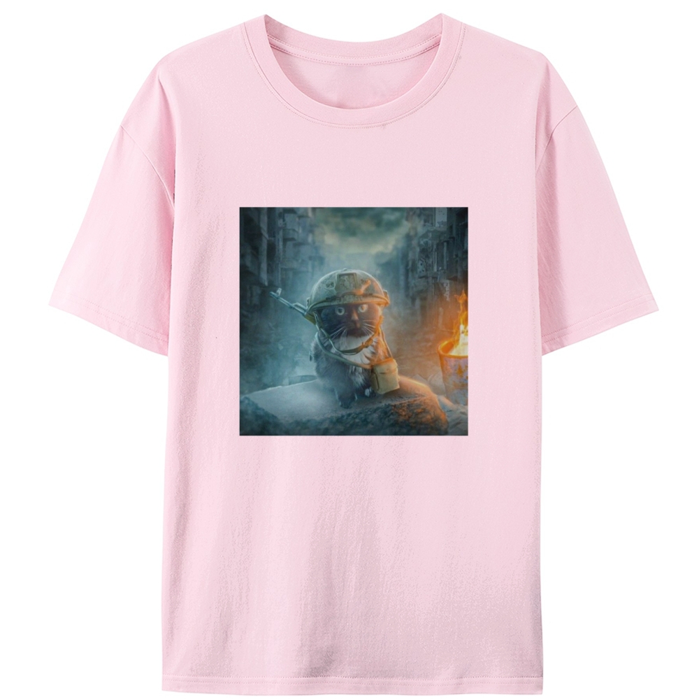 Warzone Smoke Cat Retro Designed for Women - Slim Fit Cotton Tee