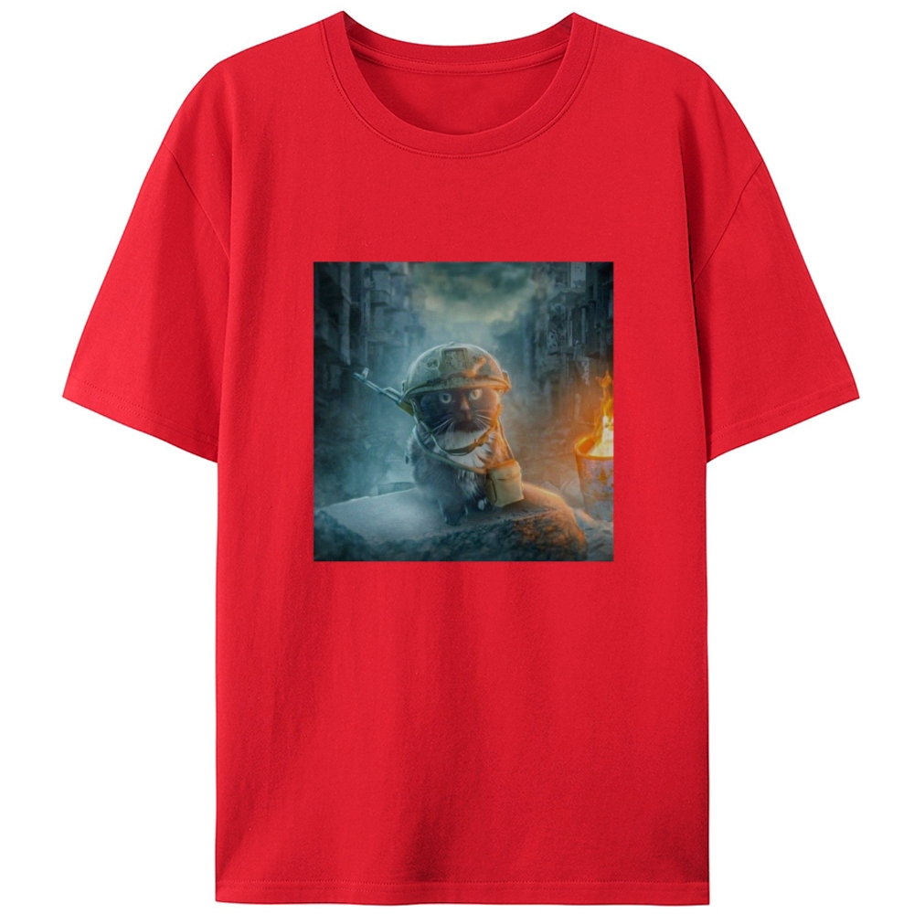 Warzone Smoke Cat Retro Designed for Women - Slim Fit Cotton Tee