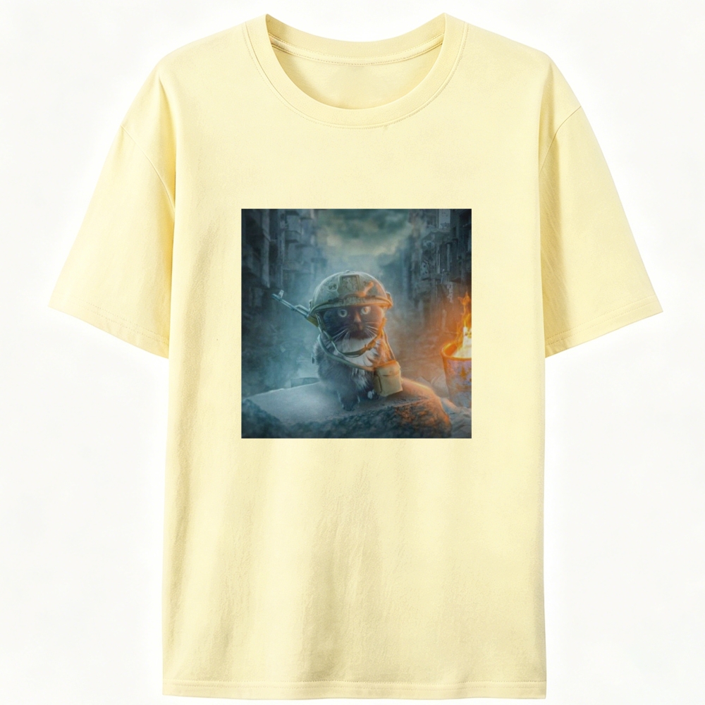 Warzone Smoke Cat Retro Designed for Women - Slim Fit Cotton Tee
