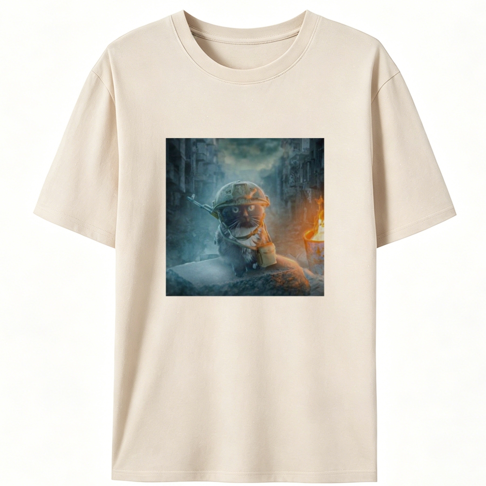 Warzone Smoke Cat Retro Designed for Women - Slim Fit Cotton Tee