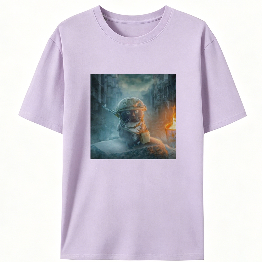 Warzone Smoke Cat Retro Designed for Women - Slim Fit Cotton Tee