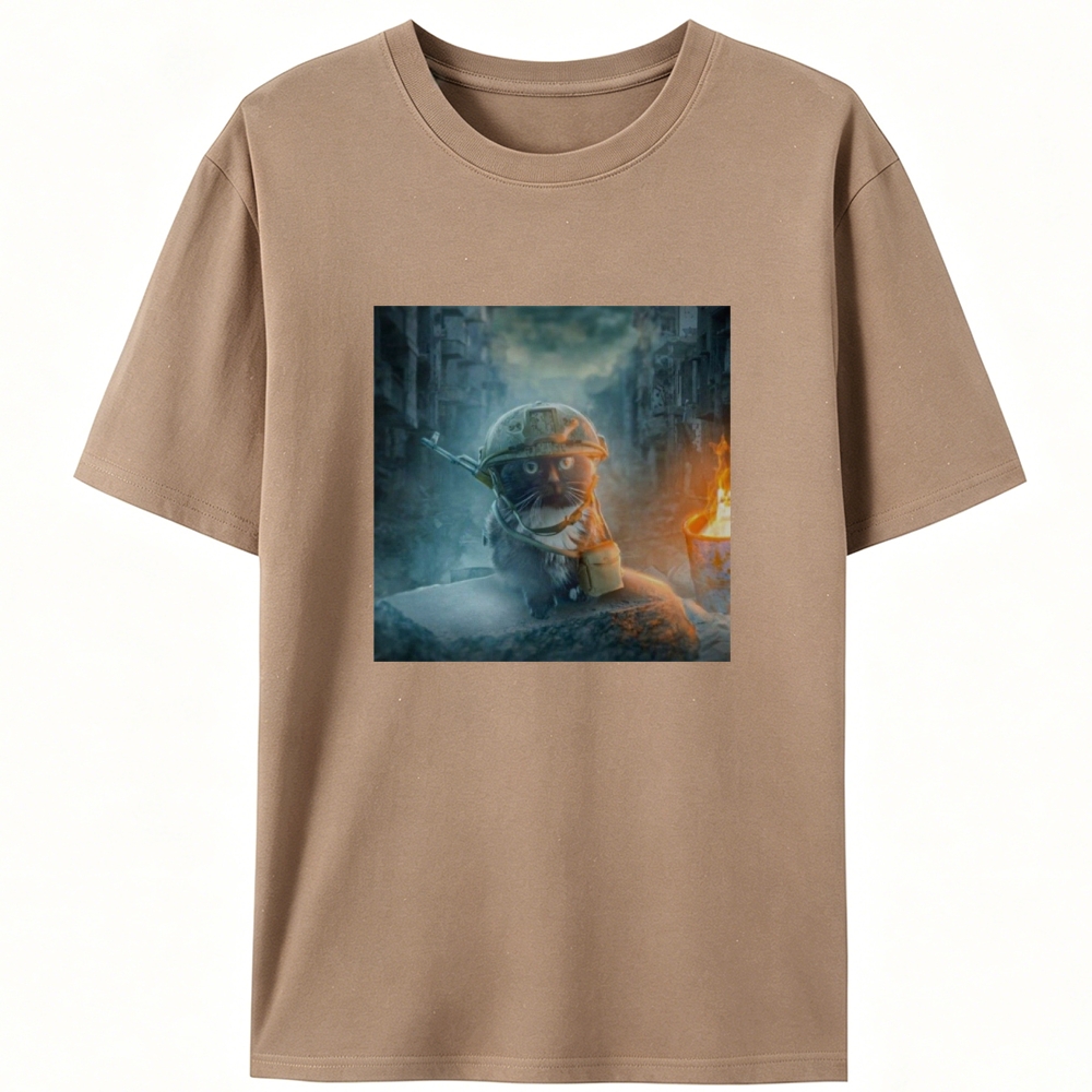 Warzone Smoke Cat Retro Designed for Women - Slim Fit Cotton Tee