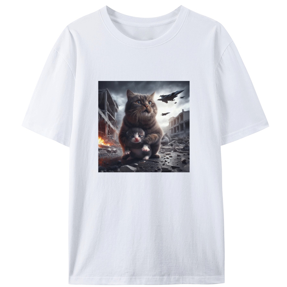 Ruins Guardian Meow Retro Designed for Women - Slim Fit Cotton Tee
