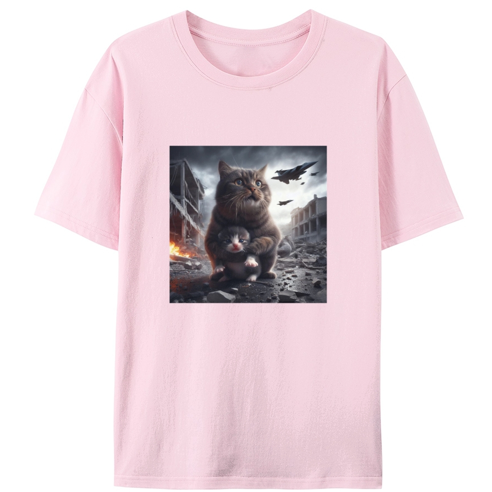 Ruins Guardian Meow Retro Designed for Women - Slim Fit Cotton Tee