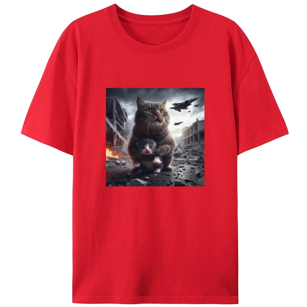 Ruins Guardian Meow Retro Designed for Women - Slim Fit Cotton Tee