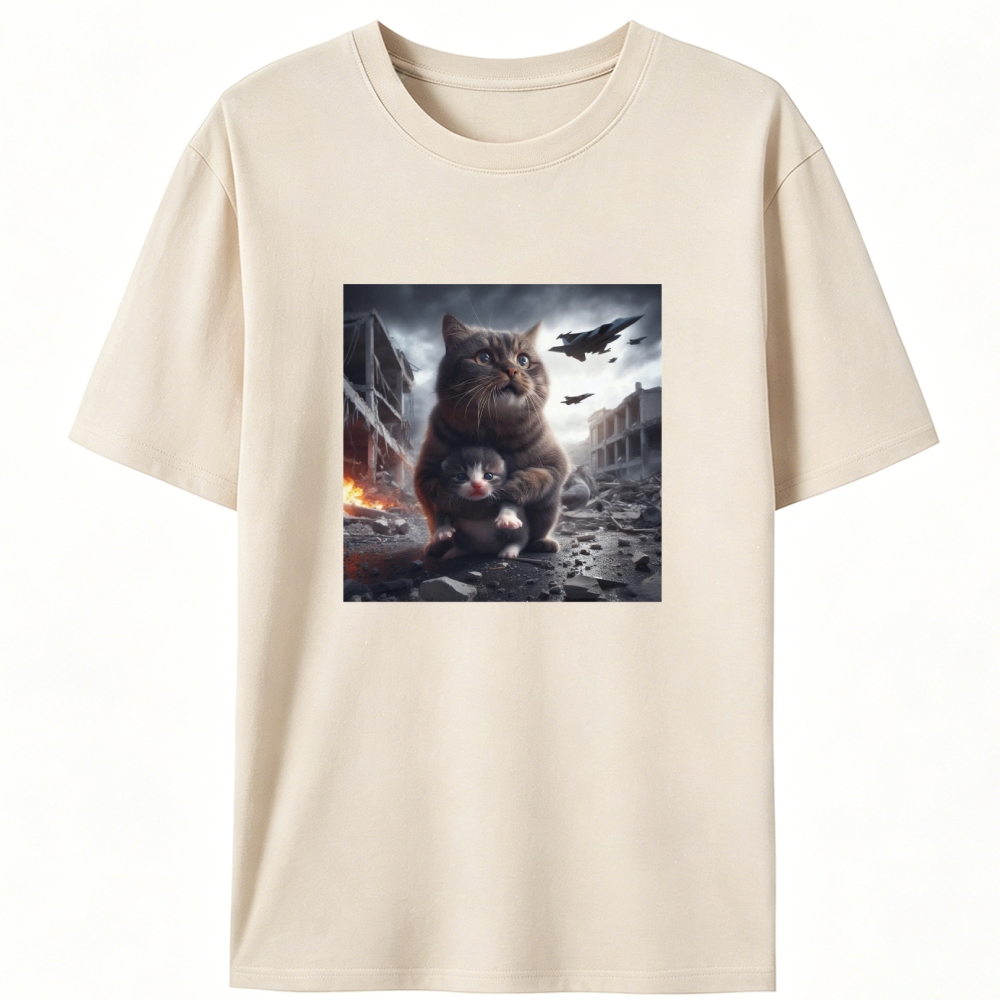Ruins Guardian Meow Retro Designed for Women - Slim Fit Cotton Tee