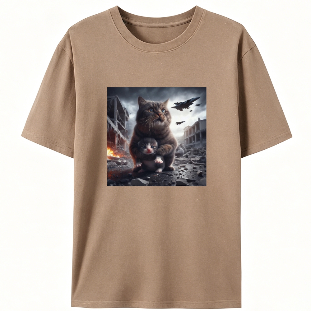 Ruins Guardian Meow Retro Designed for Women - Slim Fit Cotton Tee