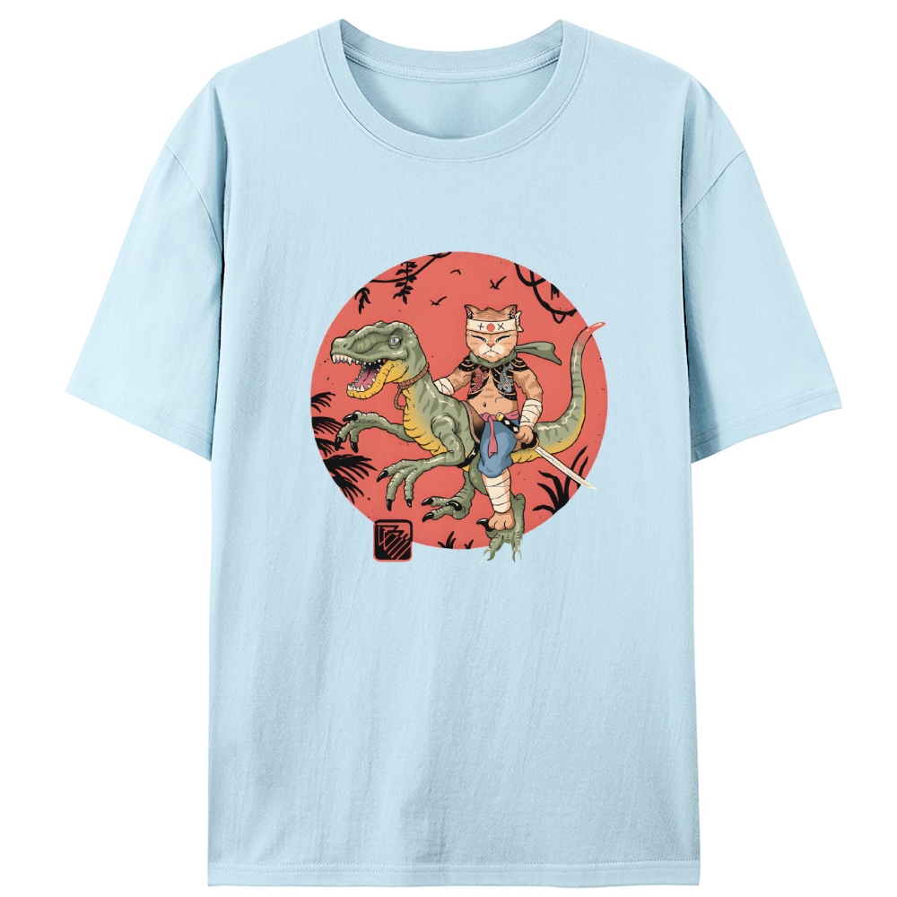 Samurai Cat Rider Retro Designed for Women - Slim Fit Cotton Tee