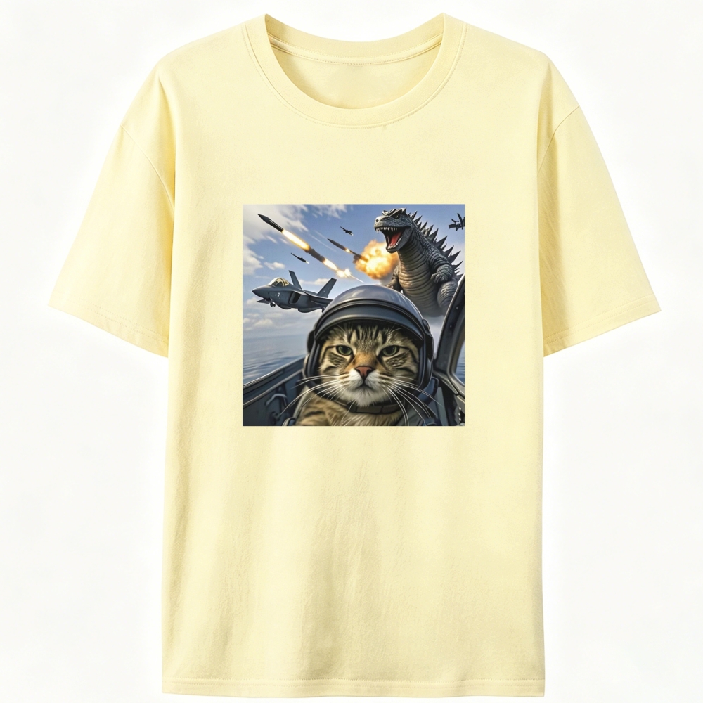Kaiju Pilot Cat Retro Designed for Women - Slim Fit Cotton Tee