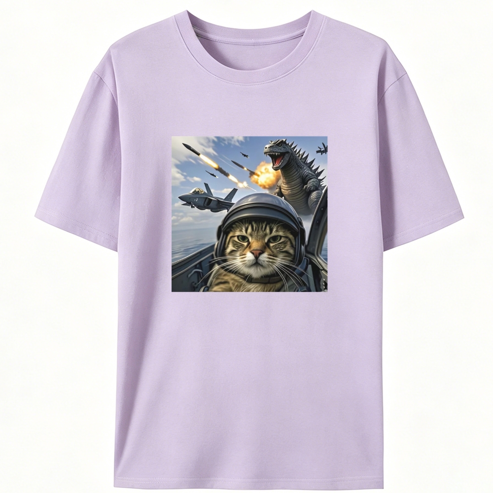 Kaiju Pilot Cat Retro Designed for Women - Slim Fit Cotton Tee