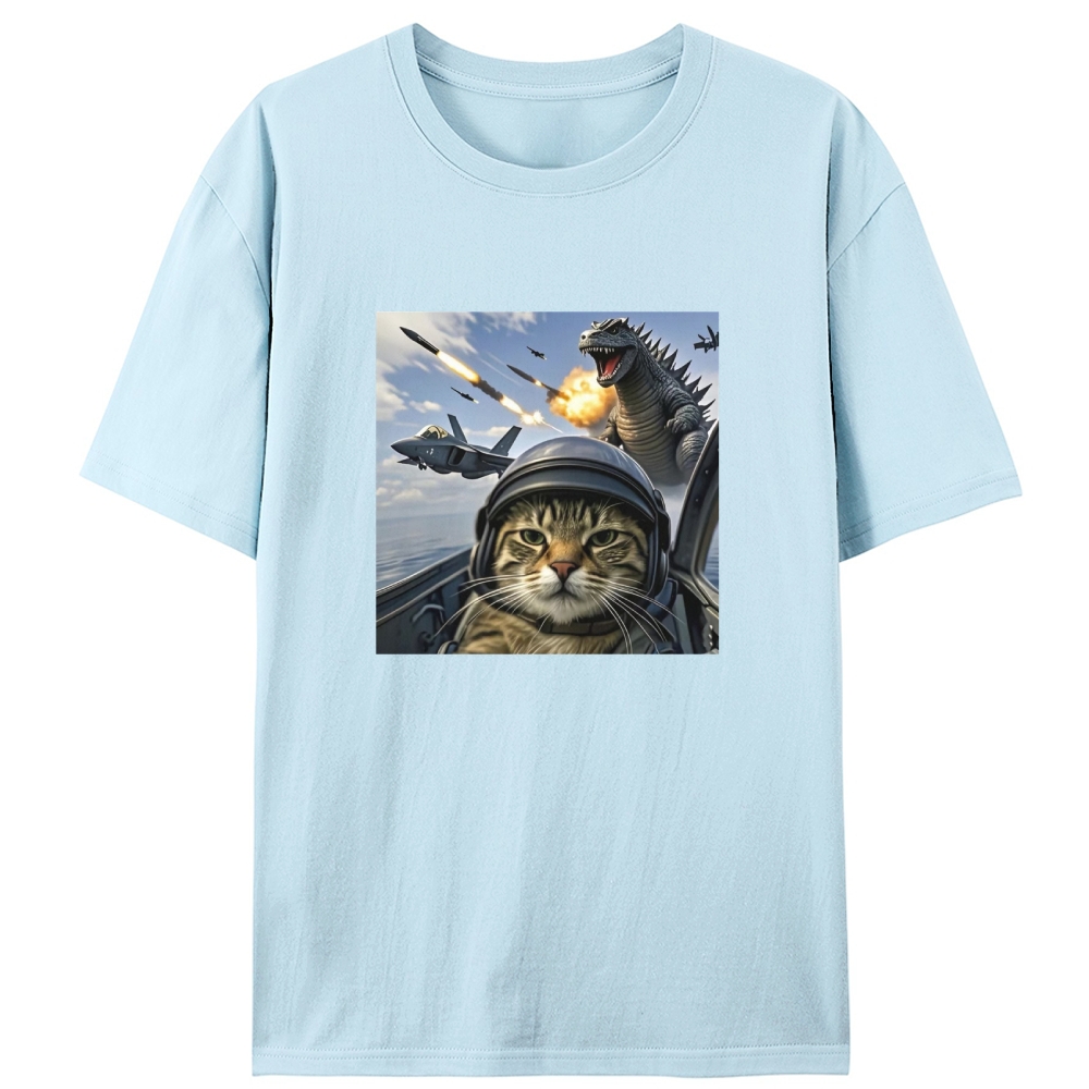 Kaiju Pilot Cat Retro Designed for Women - Slim Fit Cotton Tee