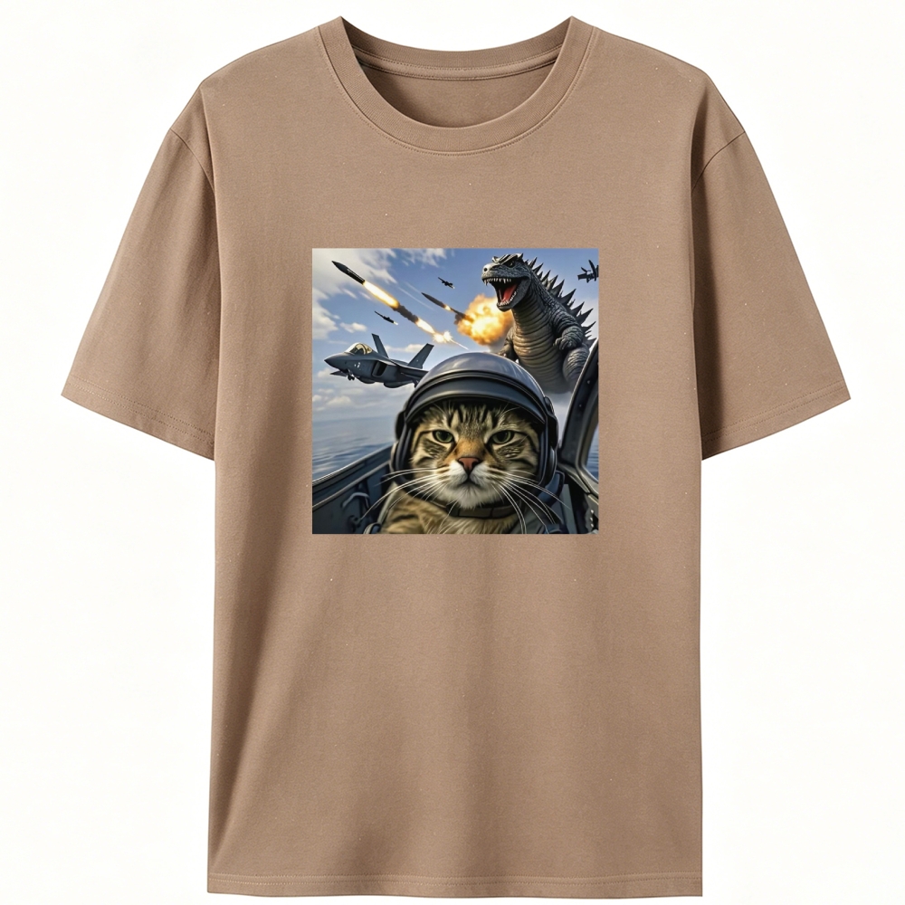 Kaiju Pilot Cat Retro Designed for Women - Slim Fit Cotton Tee