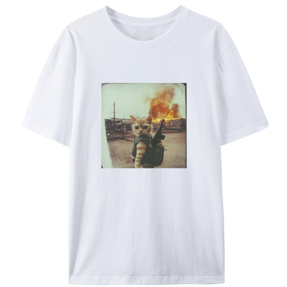 Warzone Kitten Retro Designed for Women - Slim Fit Cotton Tee