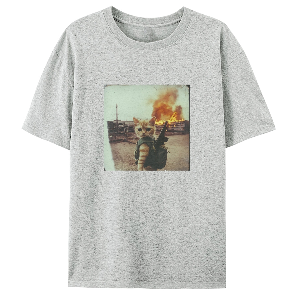 Warzone Kitten Retro Designed for Women - Slim Fit Cotton Tee