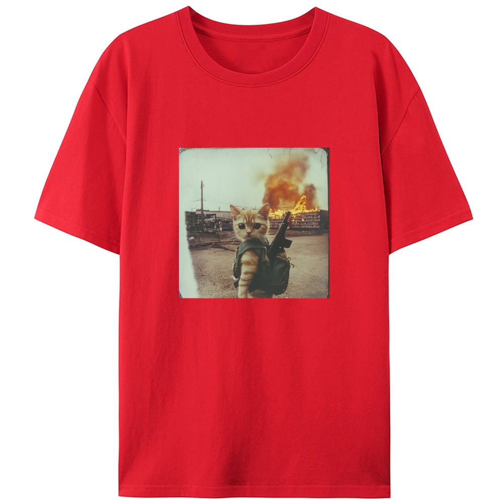 Warzone Kitten Retro Designed for Women - Slim Fit Cotton Tee