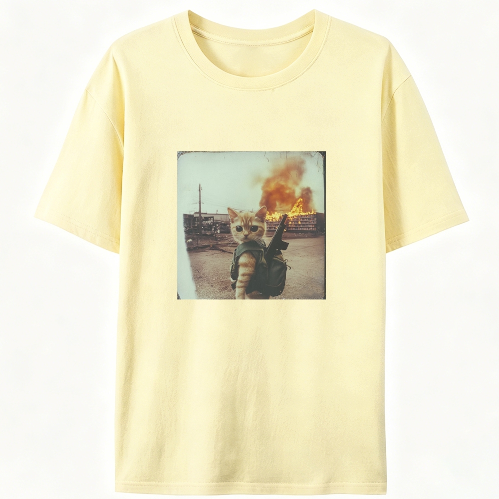 Warzone Kitten Retro Designed for Women - Slim Fit Cotton Tee