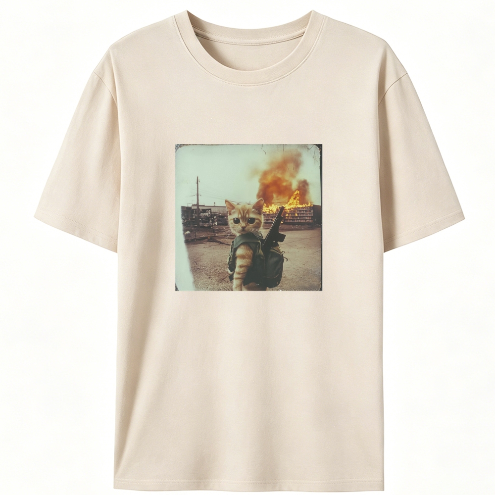 Warzone Kitten Retro Designed for Women - Slim Fit Cotton Tee