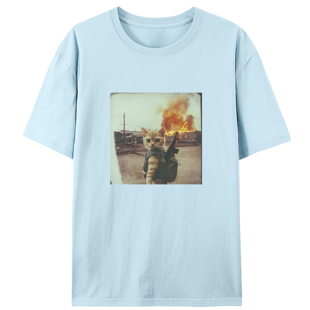 Warzone Kitten Retro Designed for Women - Slim Fit Cotton Tee