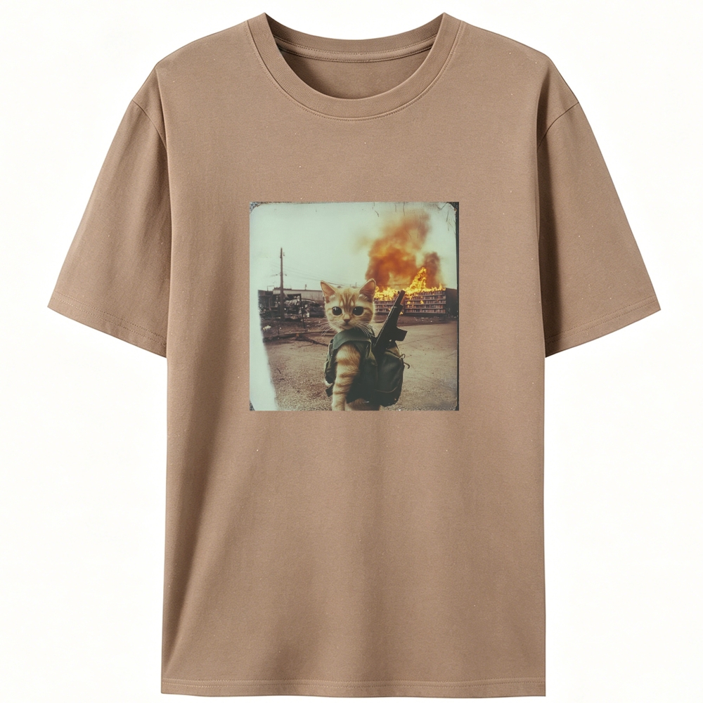 Warzone Kitten Retro Designed for Women - Slim Fit Cotton Tee