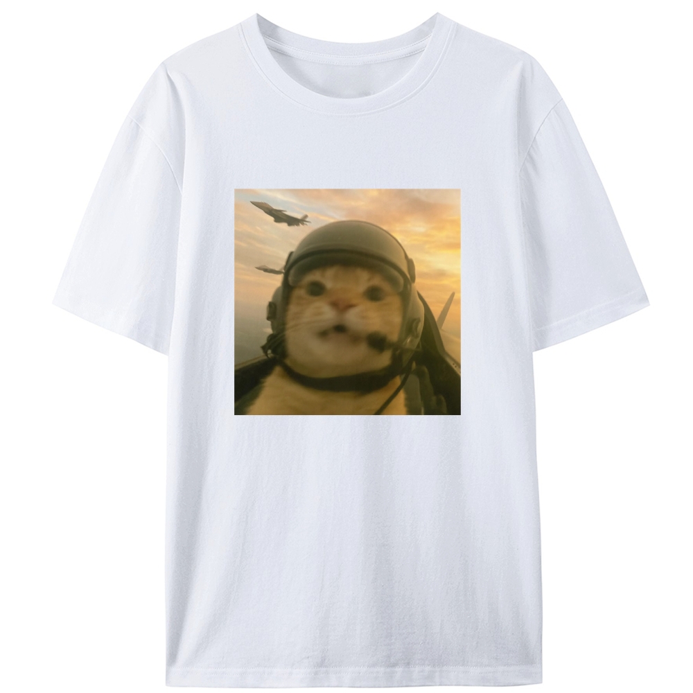 Air Combat Noob Cat Retro Designed for Women - Slim Fit Cotton Tee