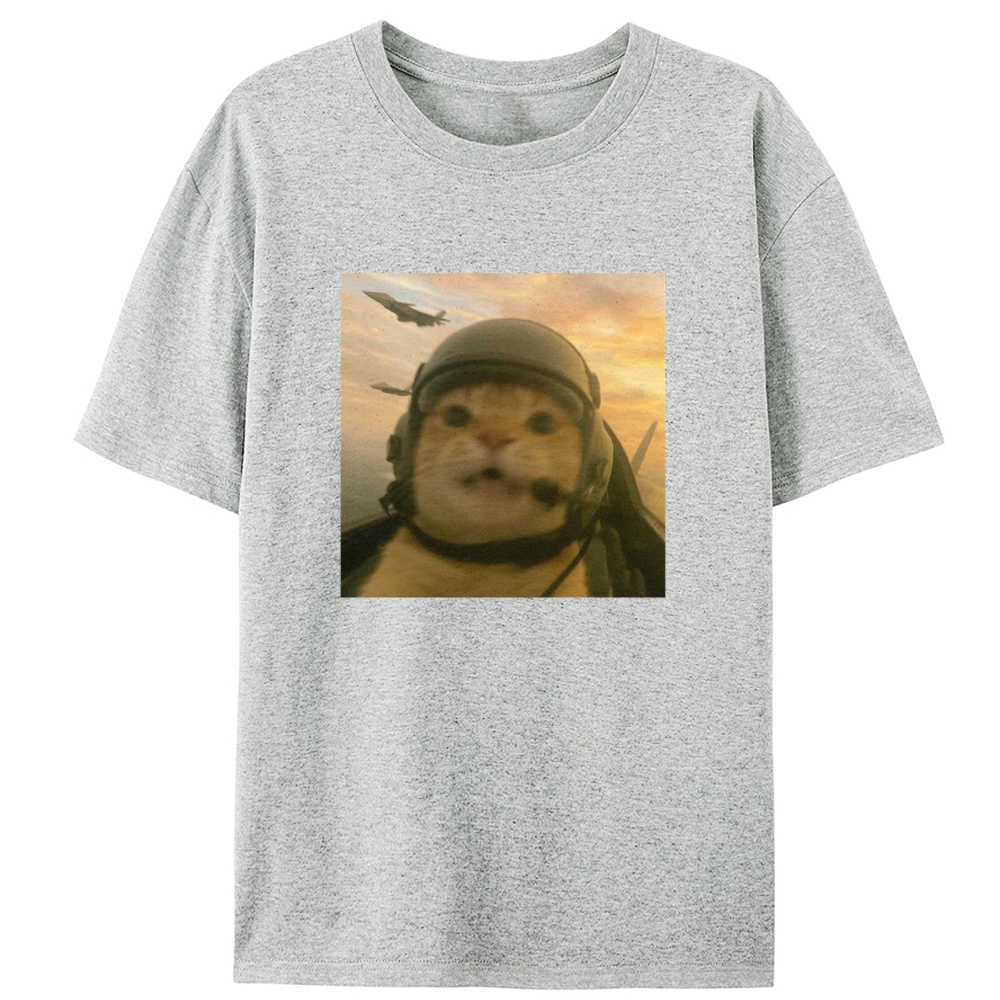 Air Combat Noob Cat Retro Designed for Women - Slim Fit Cotton Tee