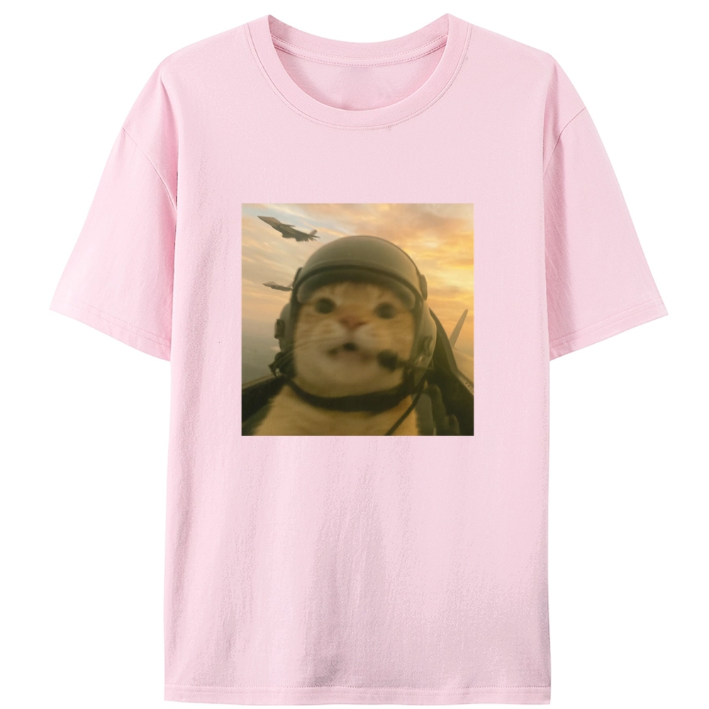 Air Combat Noob Cat Retro Designed for Women - Slim Fit Cotton Tee