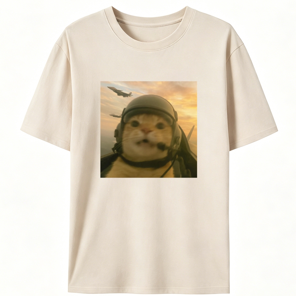 Air Combat Noob Cat Retro Designed for Women - Slim Fit Cotton Tee