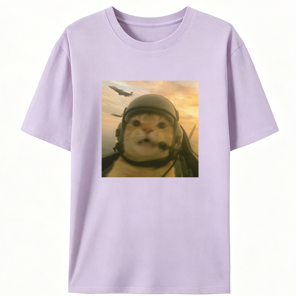 Air Combat Noob Cat Retro Designed for Women - Slim Fit Cotton Tee