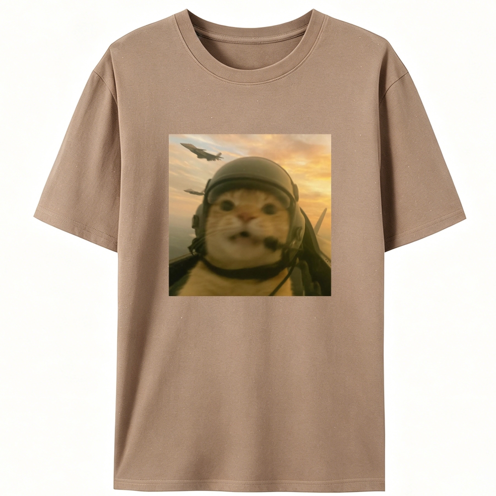 Air Combat Noob Cat Retro Designed for Women - Slim Fit Cotton Tee