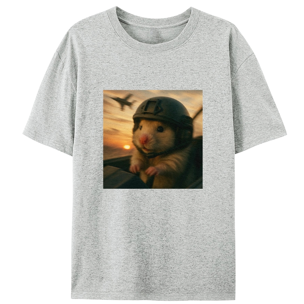 Airborne Hamster Retro Designed for Women - Slim Fit Cotton Tee