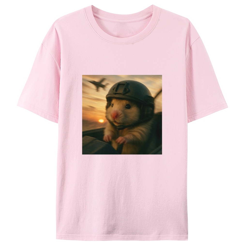 Airborne Hamster Retro Designed for Women - Slim Fit Cotton Tee