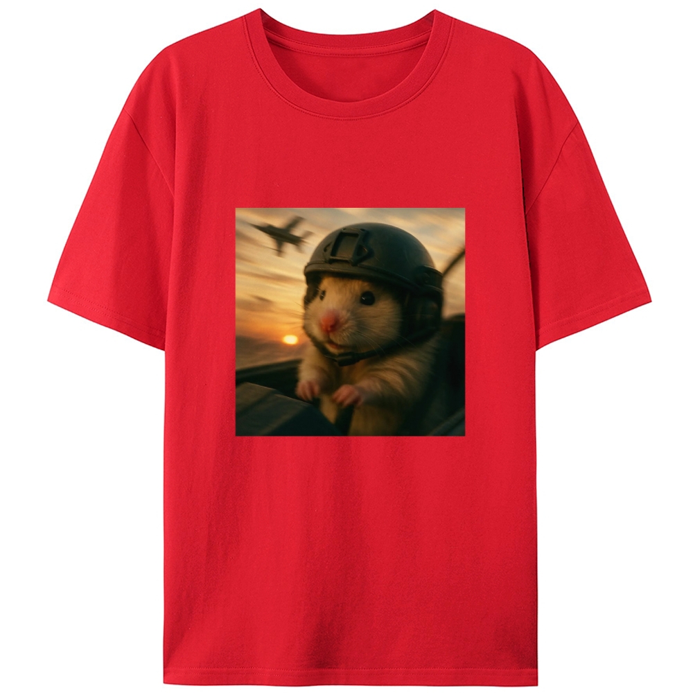 Airborne Hamster Retro Designed for Women - Slim Fit Cotton Tee