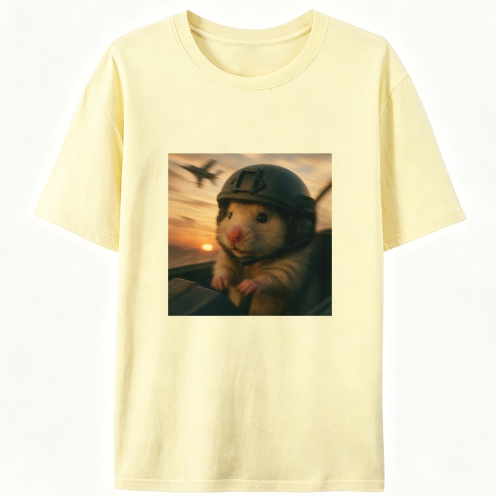 Airborne Hamster Retro Designed for Women - Slim Fit Cotton Tee
