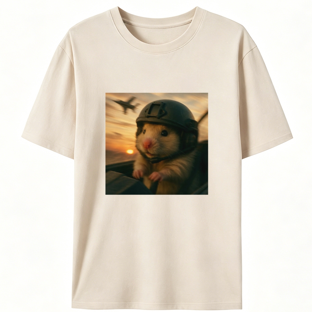 Airborne Hamster Retro Designed for Women - Slim Fit Cotton Tee