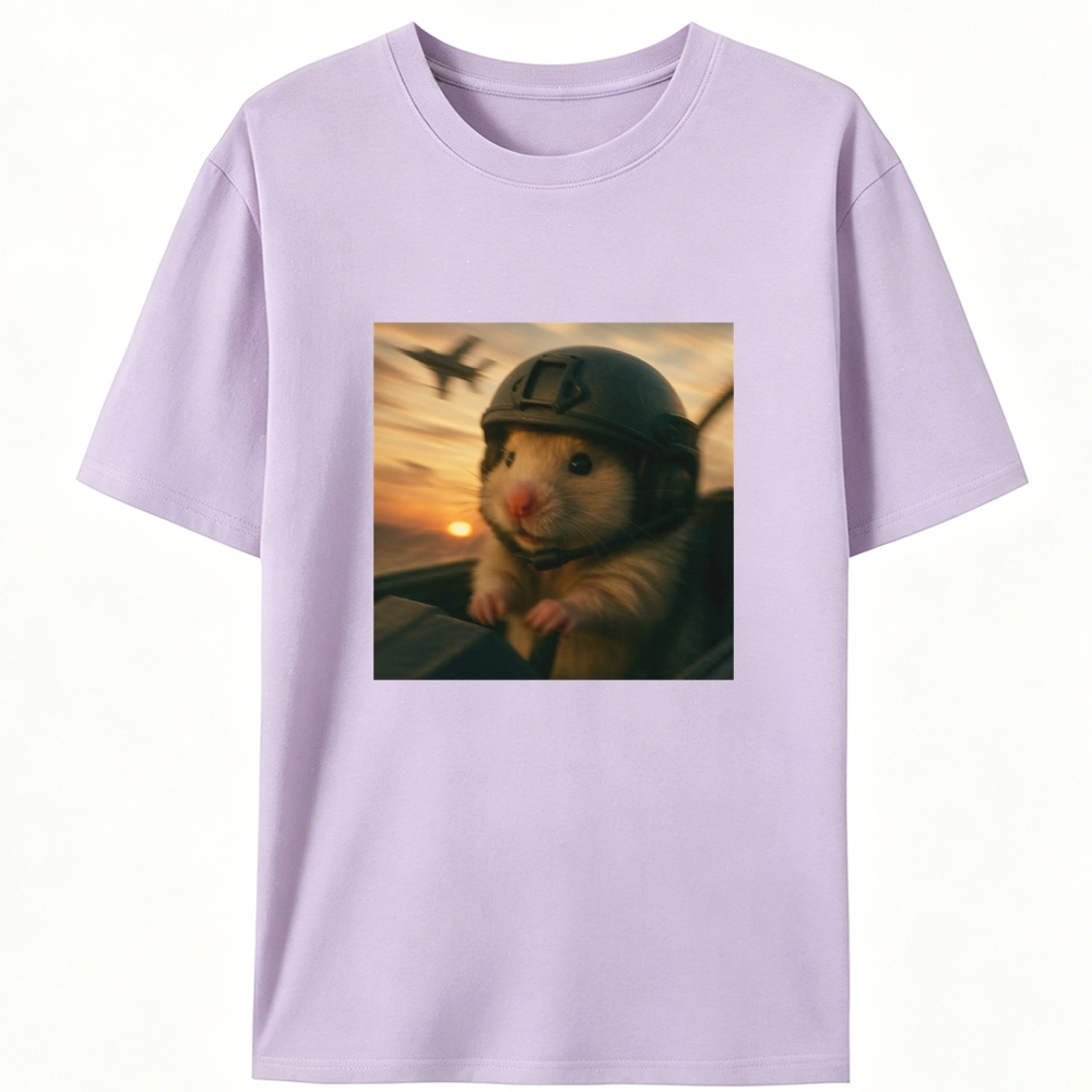 Airborne Hamster Retro Designed for Women - Slim Fit Cotton Tee
