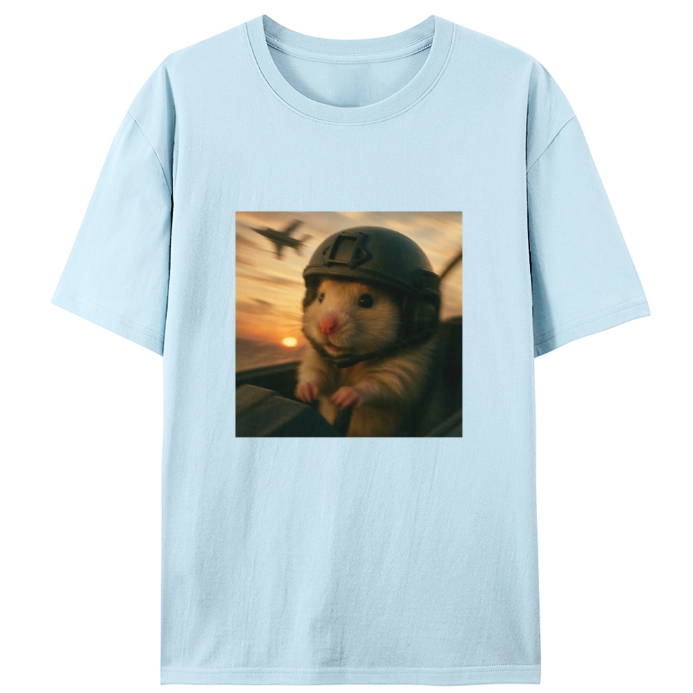 Airborne Hamster Retro Designed for Women - Slim Fit Cotton Tee