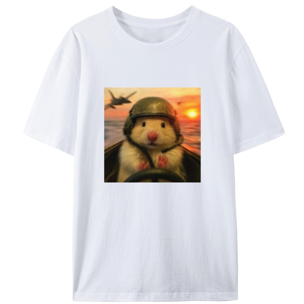 Marine Assault Hamster Retro Designed for Women - Slim Fit Cotton Tee