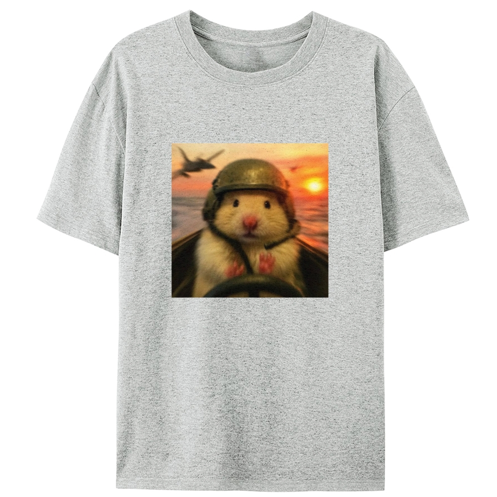 Marine Assault Hamster Retro Designed for Women - Slim Fit Cotton Tee