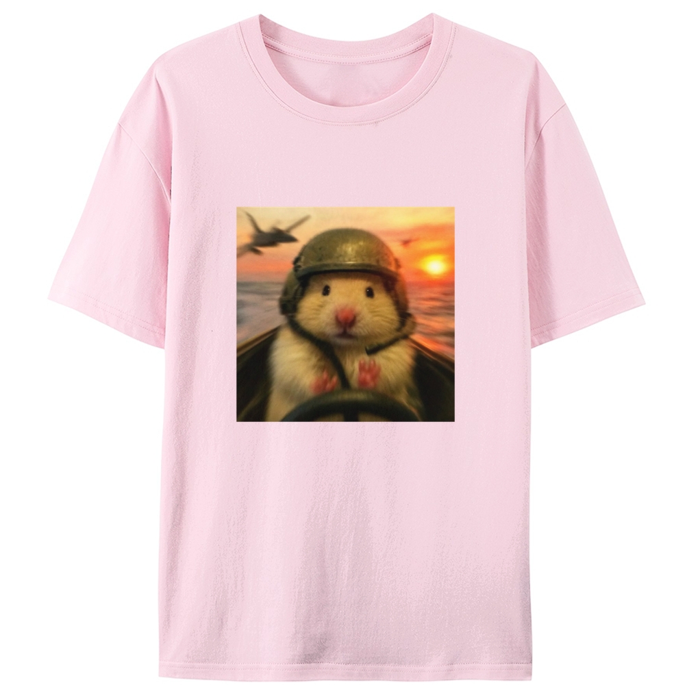 Marine Assault Hamster Retro Designed for Women - Slim Fit Cotton Tee