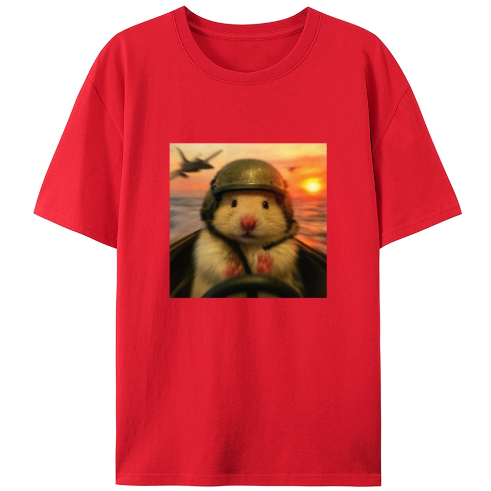 Marine Assault Hamster Retro Designed for Women - Slim Fit Cotton Tee
