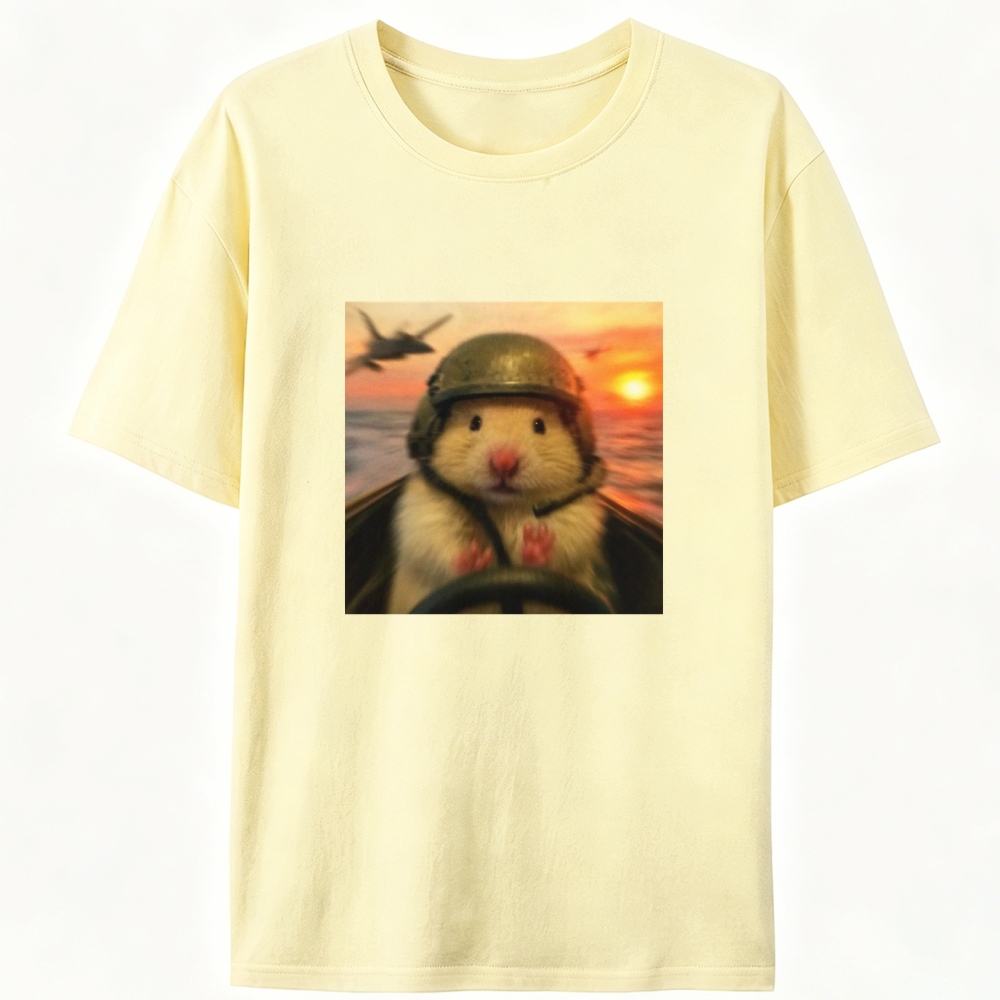 Marine Assault Hamster Retro Designed for Women - Slim Fit Cotton Tee